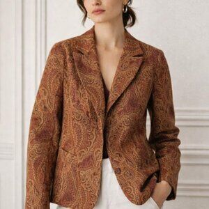 AUGUST SILK Lined Paisley Lined Blazer 8